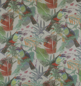 curtain fabric / nature pattern / animal print / linen