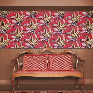curtain fabric / wall / floral pattern / cotton