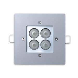 recessed light fixture / LED / square / aluminum