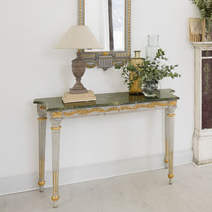 Neoclassical sideboard table / beech / marble