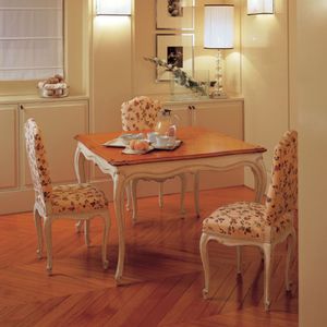 Louis XV style dining table / beech / cherrywood / square