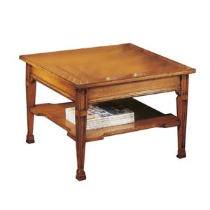 traditional coffee table / cherrywood / square / with storage compartment