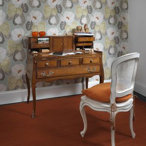 Louis XV style secretary desk / wooden / leather / with storage