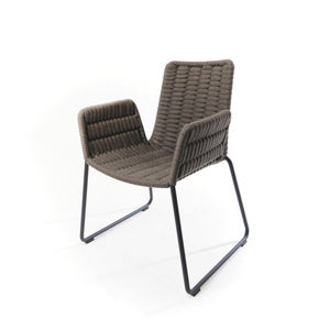 contemporary armchair / fabric / aluminum / synthetic fiber