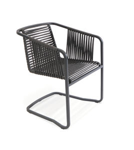 contemporary armchair / stainless steel / synthetic fiber / with armrests
