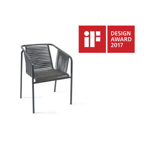 contemporary armchair / stainless steel / garden