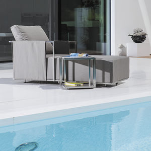 contemporary side table / stainless steel / rectangular / square