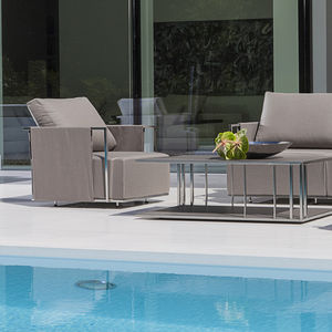 contemporary armchair / Sunbrella® / stainless steel / waterproof