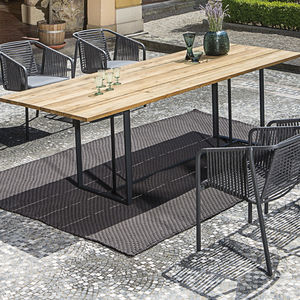 contemporary dining table / laminate / stainless steel / rectangular
