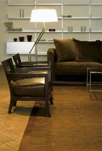 contemporary rug / plain / leather / rectangular