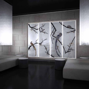 marble decorative panel / wall-mounted / backlit / polished