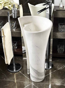 free-standing washbasin / round / marble / original design