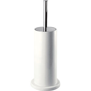 chromed metal toilet brush / ceramic / floor
