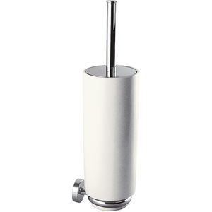 chromed metal toilet brush / ceramic / wall-mounted