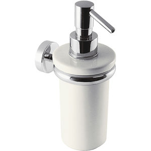 commercial soap dispenser / wall-mounted / chromed metal / ceramic