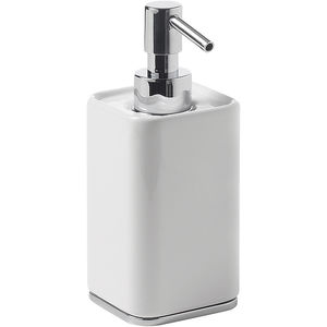 commercial soap dispenser / free-standing / chromed metal / ceramic