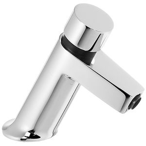 washbasin mixer tap / chromed metal / self-closing / bathroom