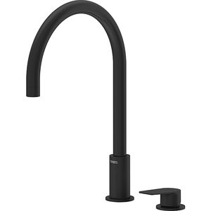 washbasin mixer tap / deck-mounted / chromed metal / bathroom