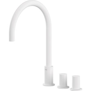 washbasin mixer tap / chromed metal / bathroom / 3-hole