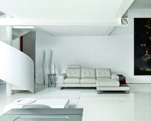 corner sofa / contemporary / leather / 3-seater