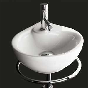 wall-mounted washbasin / other shapes / porcelain / contemporary