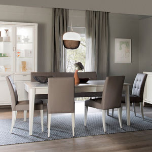 traditional dining table / lacquered wood / rectangular
