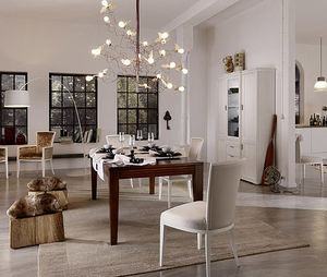 traditional dining table / beech / rectangular