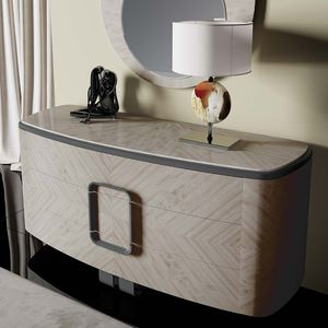 contemporary chest of drawers / lacquered wood / gray