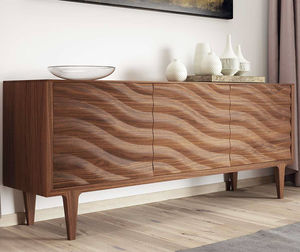 contemporary sideboard / lacquered wood / blue / white