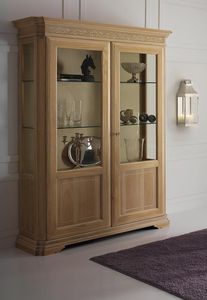 traditional china cabinet / glass / wooden