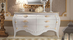 classic chest of drawers / wooden / lacquered wood / white