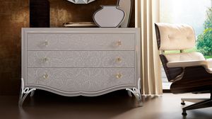 classic chest of drawers / wooden / lacquered wood / white