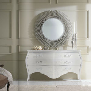 classic chest of drawers / wooden / lacquered wood / silver