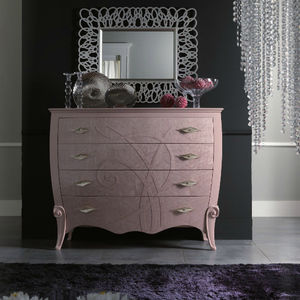 contemporary chest of drawers / wooden / lacquered wood / pink