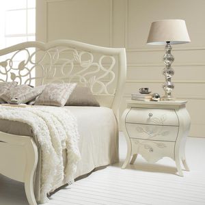 classic bedside table / lacquered wood / with drawer