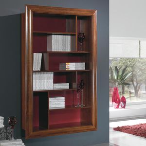 wall-mounted bookcase / traditional / wooden / glass-front