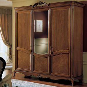 traditional wardrobe / wooden / with hinged door / mirrored