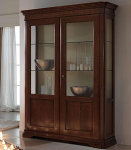 traditional display case / glass / wooden