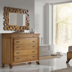 traditional chest of drawers / wooden / lacquered wood / brown