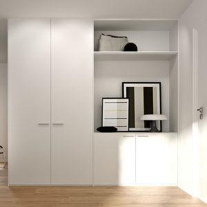 contemporary wardrobe / wooden / with swing doors / with drawer