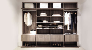 contemporary walk-in wardrobe / wooden