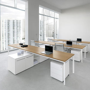 wooden office unit / 3-drawer / 2-drawer / on casters