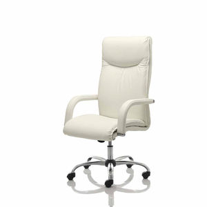 contemporary executive chair / leather / fabric / on casters