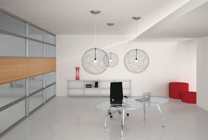 executive desk / metal / glass / contemporary