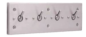 contemporary coat hook / brushed stainless steel / multi-person / commercial