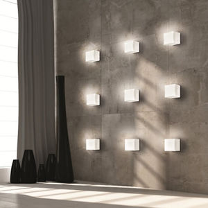 contemporary wall light / blown glass / LED / halogen