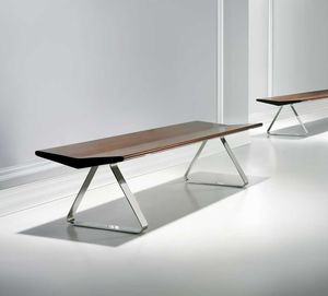 contemporary bench / wooden / metal / laminate