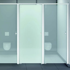public area toilet cubicle / glass