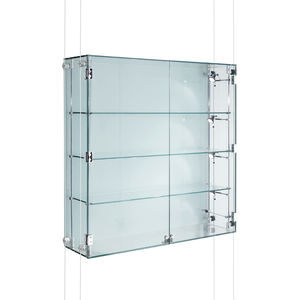 contemporary display case / wall-mounted / glass / aluminum