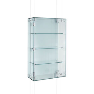 contemporary display case / wall-mounted / glass / aluminum